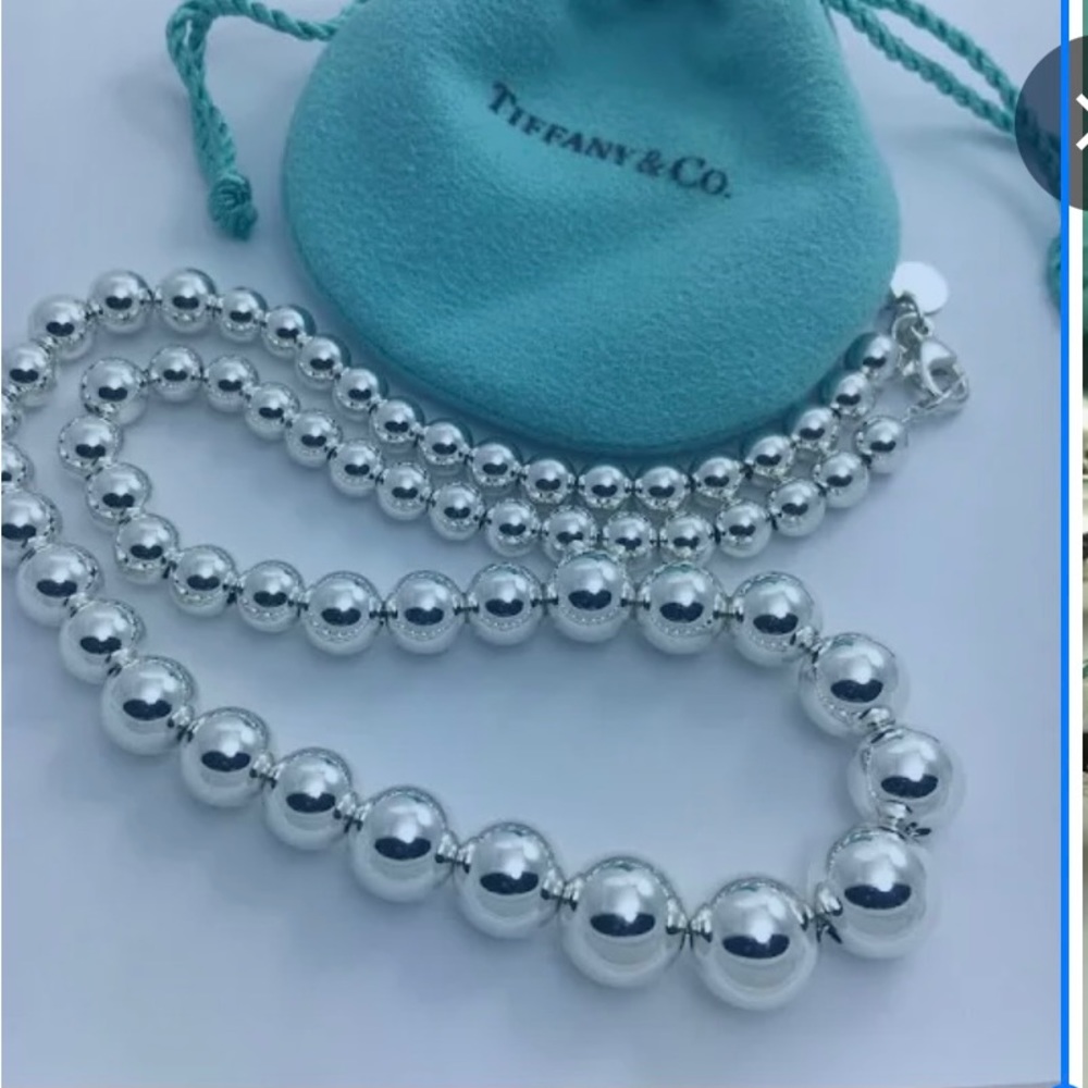 Tiffany &co graduated ball silver necklace 16 inches